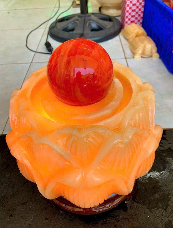 Phong thuỷ luân chạm đài sen đá ngọc hoàng long