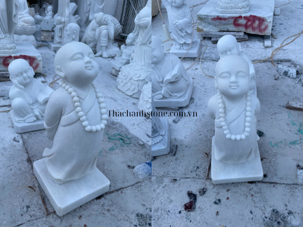 Tượng đá chú tiểu an nhiên 40 cm