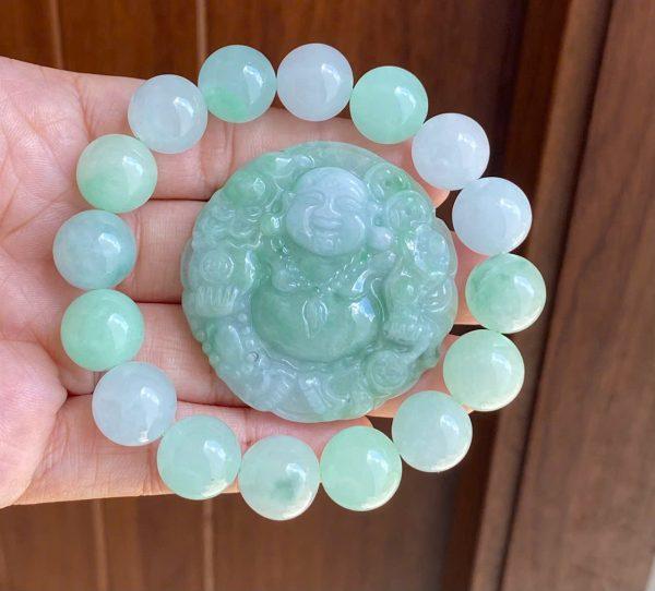 Set vòng tay ngọc xanh táo cho nam