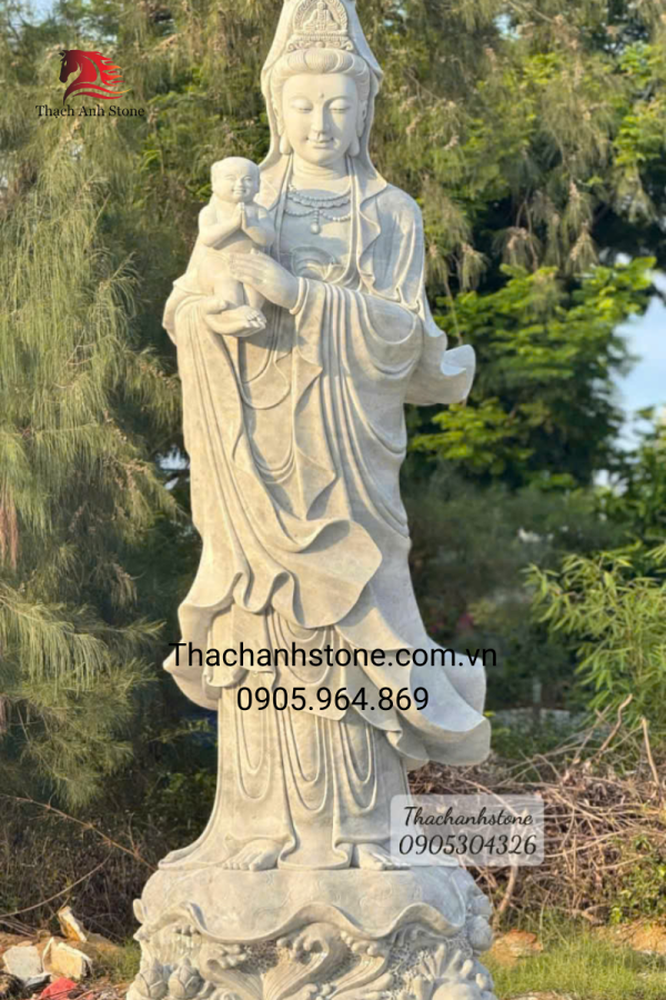 Tượng Quan Âm Tống Tử đá tự nhiên