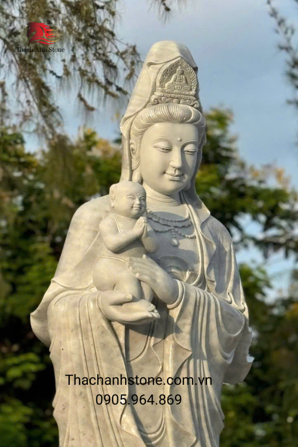 Tượng Quan Âm Tống Tử đá tự nhiên