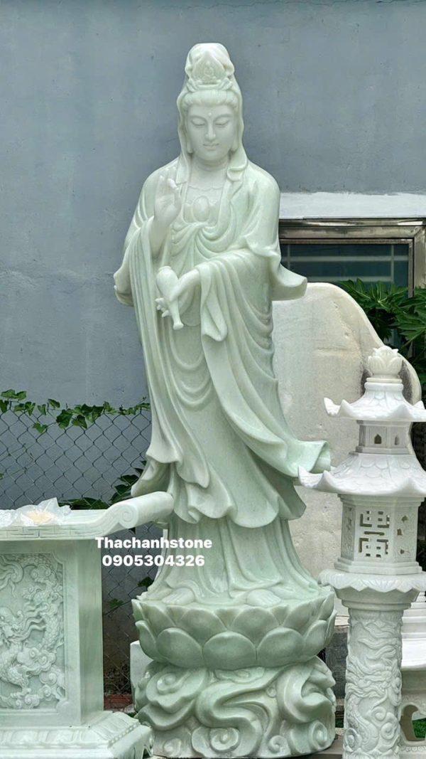 Tượng quan âm đá trắng ngọc
