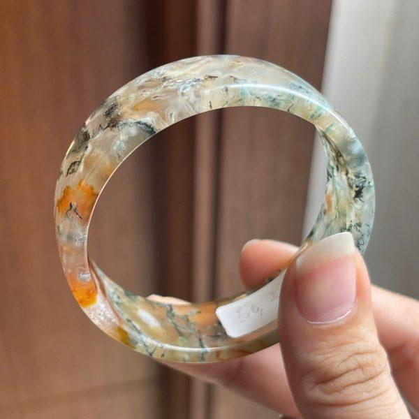 Vòng tay đá mã não tảo rêu bản vuông_VTLK05