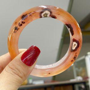 Vòng bảng mã não nam hồng lên chu sa thạch anh stone