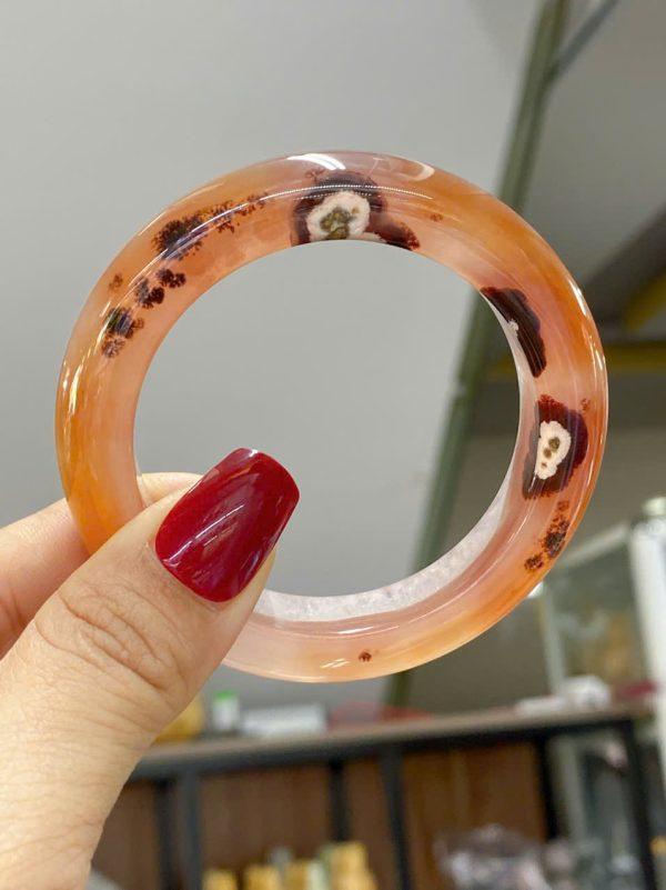 Vòng bảng mã não nam hồng lên chu sa thạch anh stone