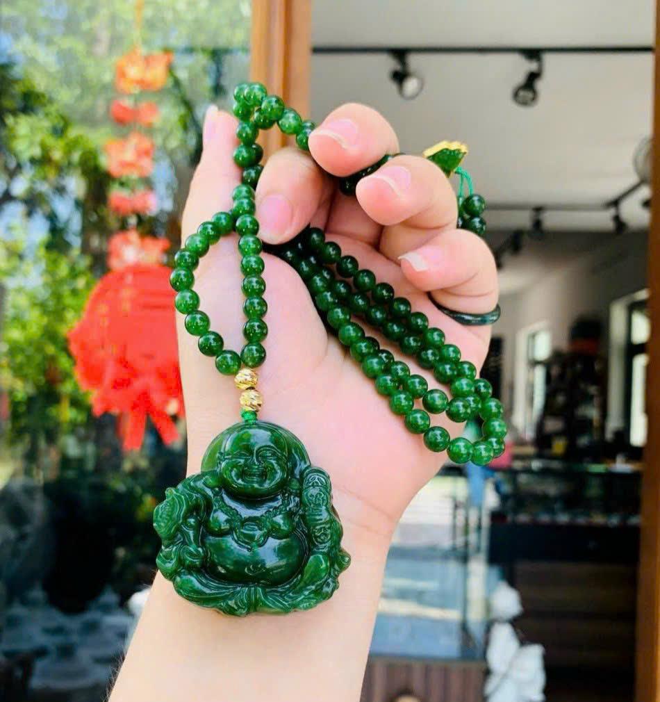 Di lặc ngọc bích lên dây ngọc bích 6mm giá web 3200 Di Lặc ngọc bích