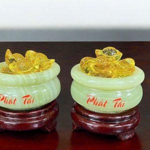 Bát vàng ngọc tự nhiên 10cm kèm đế tại Thạch Anh Stone