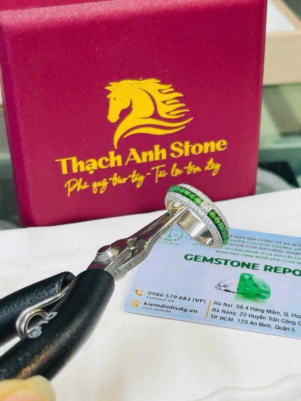 Nhẫn Ngọc phỉ thuý Lục đế Vương đính đá full