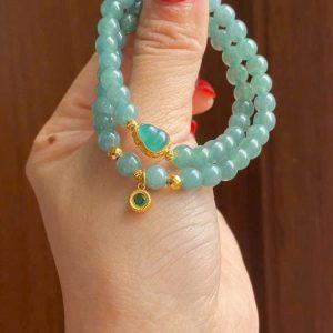 Chuỗi lam ngọc jade A mix charrm