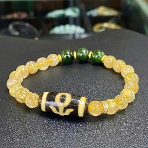 Dzi Quý Nhân mix Thạch Anh Tóc Vàng 7.3 li_DZI185