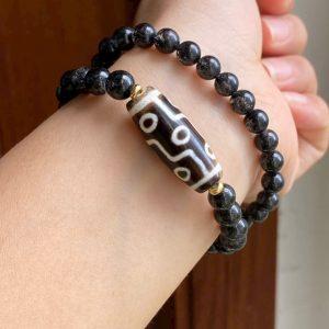 dzi 9 mắt mix thạch anh tóc đen