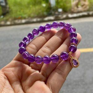 Thạch anh tím 8li mix cham hồ lô