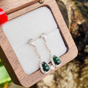 Hoa tai hồ lô lục đế vương khung bạc