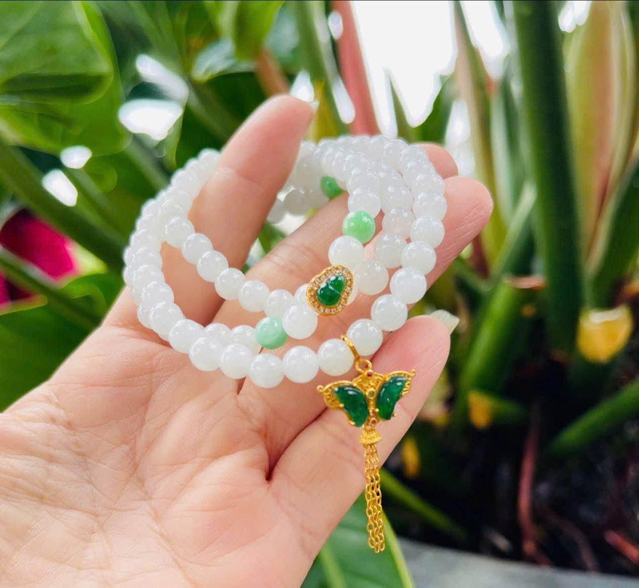 z7268064505448_71026a5d902ee5b272c983a9059c877f Chuỗi Bạch Ngọc Type A 6mm Mix Charm Phỉ Thúy – Thiết kế Quấn 3 Vòng Sang Trọng, Thuần Khiết và Đậm Chất Phong Thủy