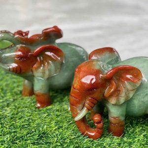 Cặp Voi Ngọc Huyết Đỏ – biểu tượng quyền lực và cát khí trong phong thủy