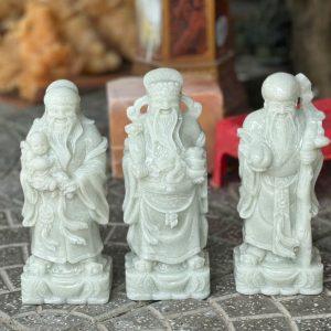 Bộ Phước Lộc Thọ đá trắng 30cm