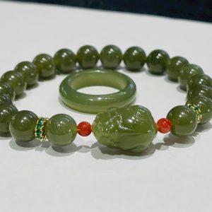 Set vòng tay tỳ hưu mix charm ngọc Hòa Điền – Biểu tượng chiêu tài giữ lộc tinh tế và sang trọng