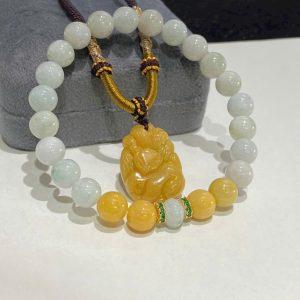 Lắc ngọc cẩm thạch kết hợp hồ ly ngọc hoàng phỉ – Vẻ đẹp tinh tế của phong thủy và thẩm mỹ