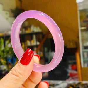 Vòng tay liền khối Chalcedony tím nhẹ nhàng