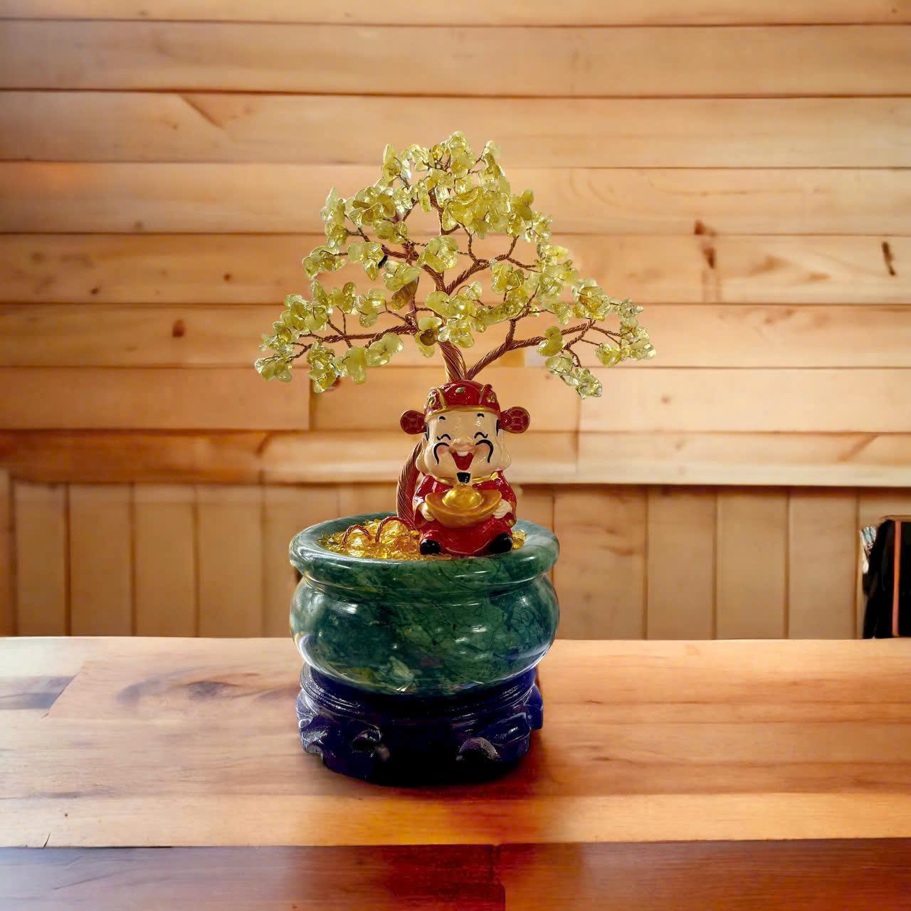 Cây tài lộc thạch anh vàng chậu ngọc Ấn độ