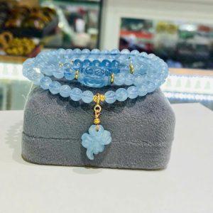 Chuỗi Aquamarine mix charm size 5.2li – Trang sức phong thủy mang năng lượng bình an và giao tiếp thuận hòa