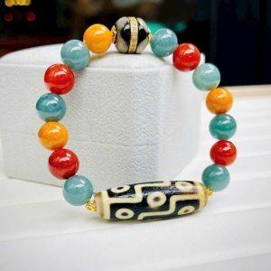 Mua vòng đa bảo mix Dzi Thiên Châu 9 mắt tại Thạch Anh Stone