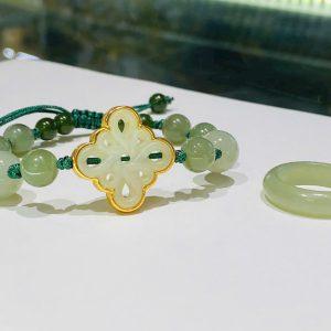 Vòng tay Ngọc Hòa Điền mix charm